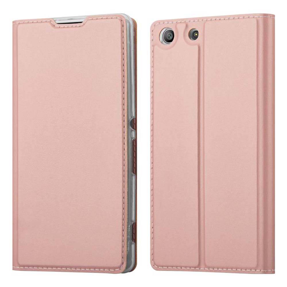 Cadorabo Handyhülle für Sony Xperia M5 Schutz Hülle in Rosa Cover Etui Book Case Booklet