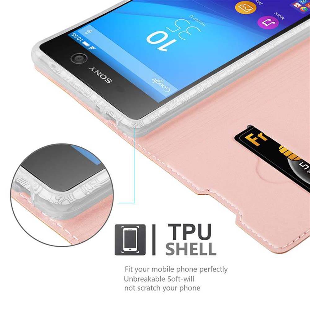 Cadorabo Handyhülle für Sony Xperia M5 Schutz Hülle in Rosa Cover Etui Book Case Booklet