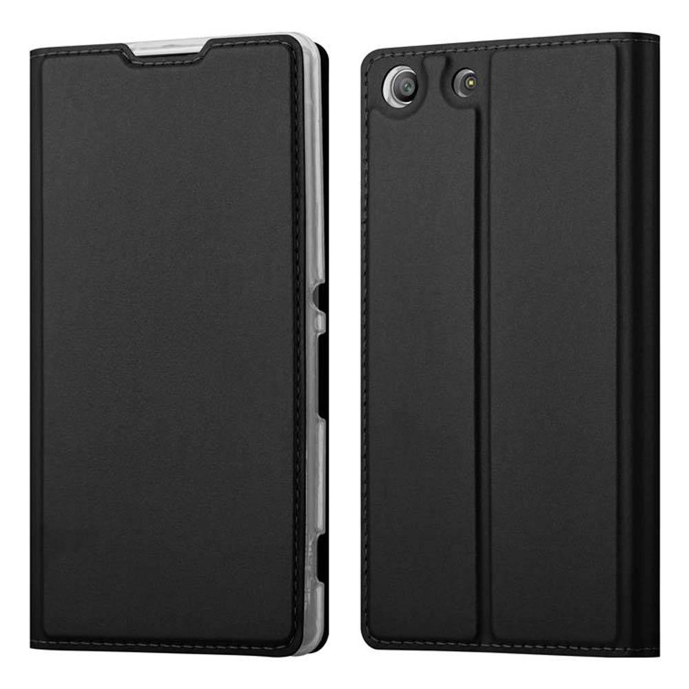 Cadorabo Handyhülle für Sony Xperia M5 Schutz Hülle in Schwarz Cover Etui Book Case Booklet