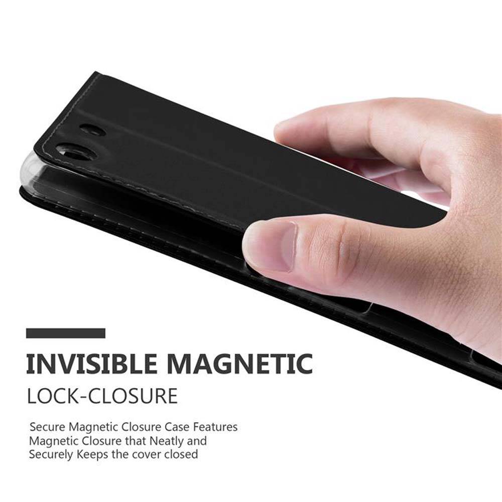 Cadorabo Handyhülle für Sony Xperia M5 Schutz Hülle in Schwarz Cover Etui Book Case Booklet