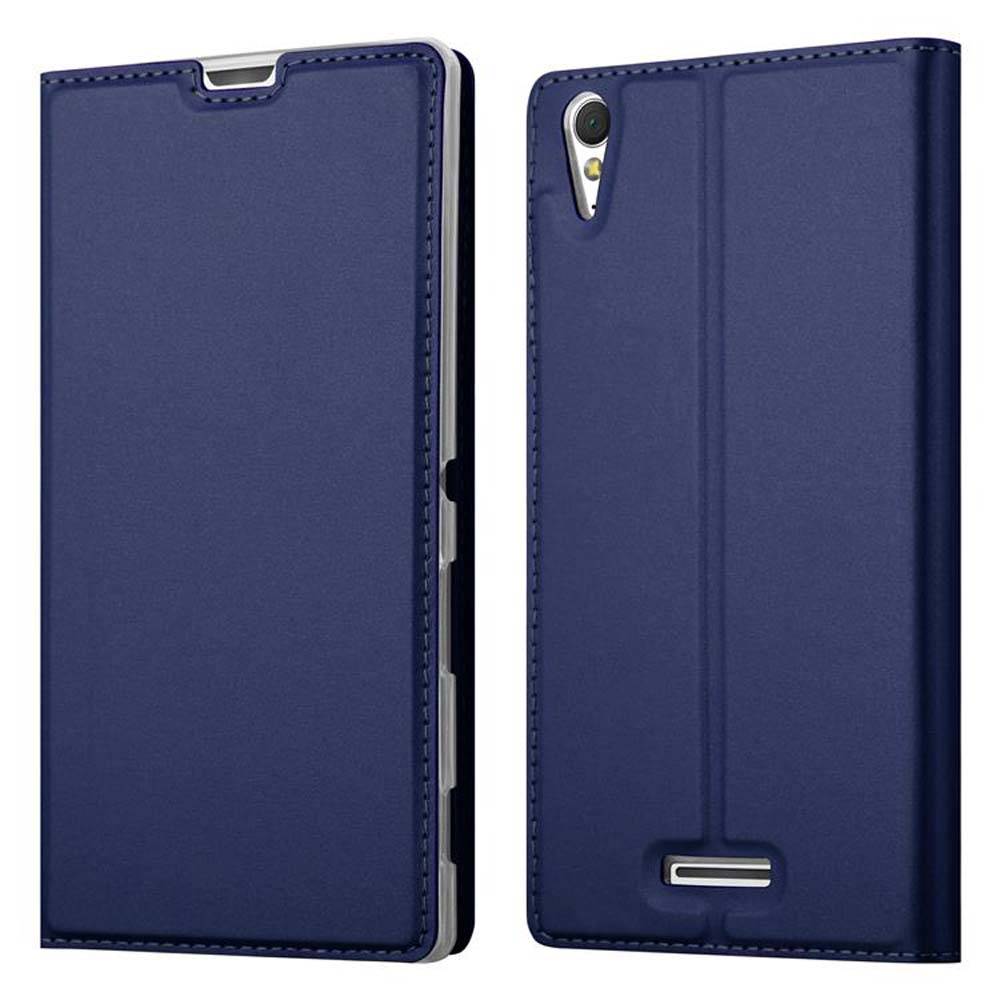Cadorabo Handyhülle für Sony Xperia T3 Schutz Hülle in Blau Cover Etui Book Case Booklet