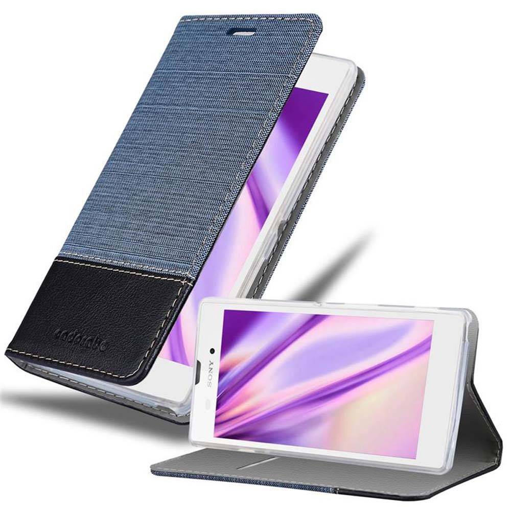 Cadorabo Hülle für Sony Xperia T3 Schutzhülle in Blau Handy Hülle Etui Book Case Cover