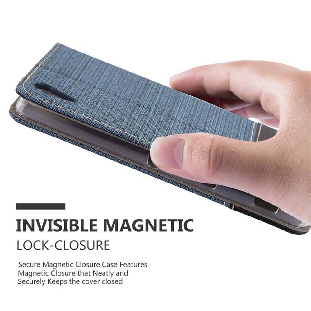 Cadorabo Hülle für Sony Xperia T3 Schutzhülle in Blau Handy Hülle Etui Book Case Cover