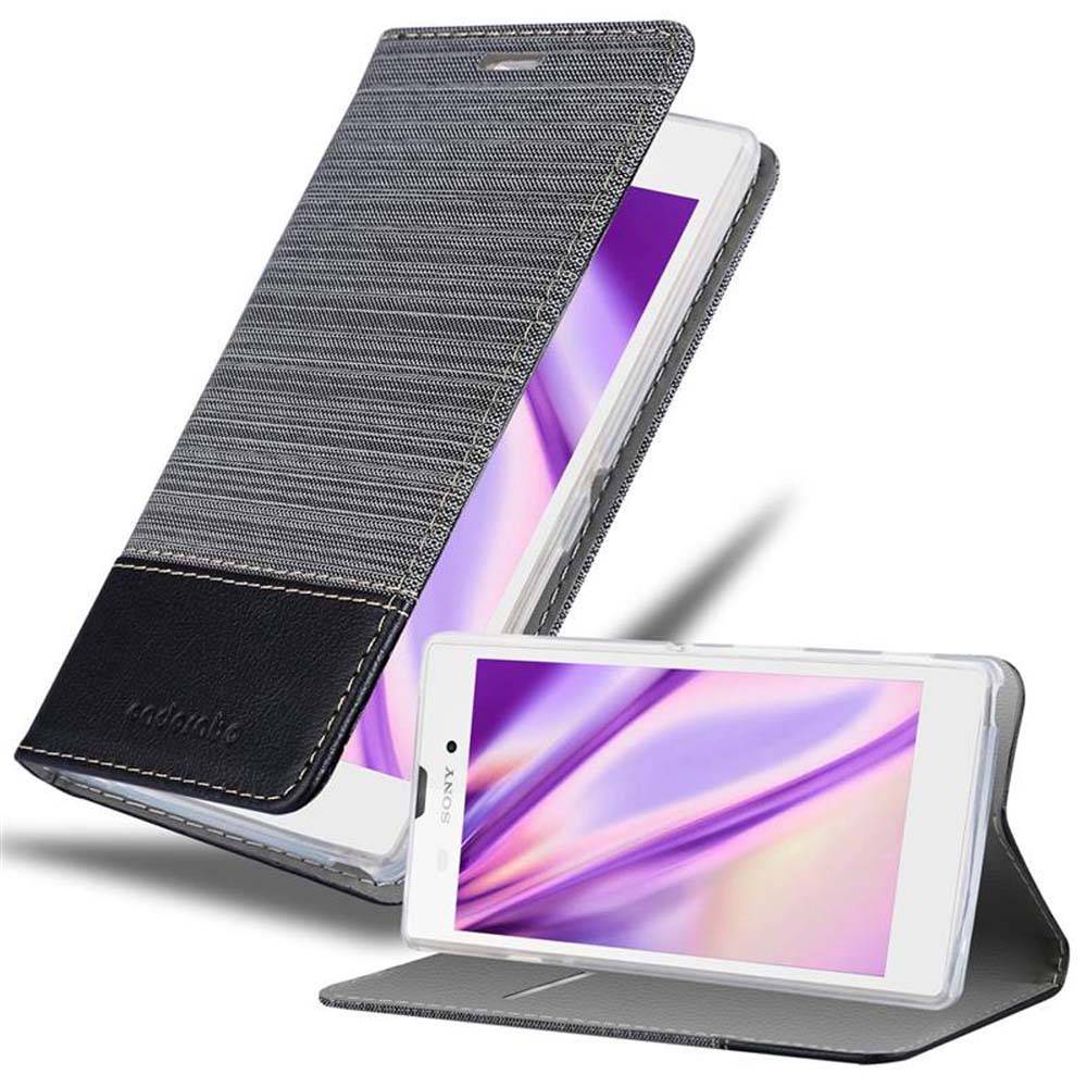 Cadorabo Hülle für Sony Xperia T3 Schutzhülle in Grau Handy Hülle Etui Book Case Cover