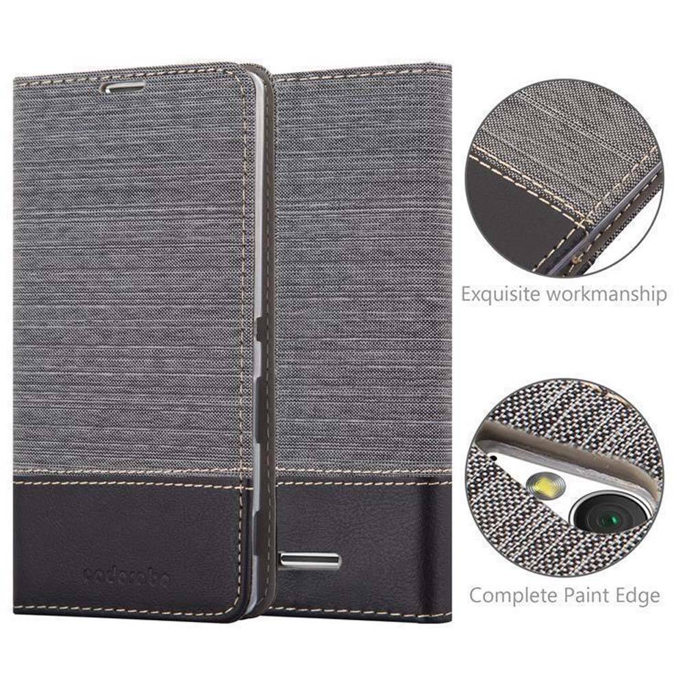 Cadorabo Hülle für Sony Xperia T3 Schutzhülle in Grau Handy Hülle Etui Book Case Cover