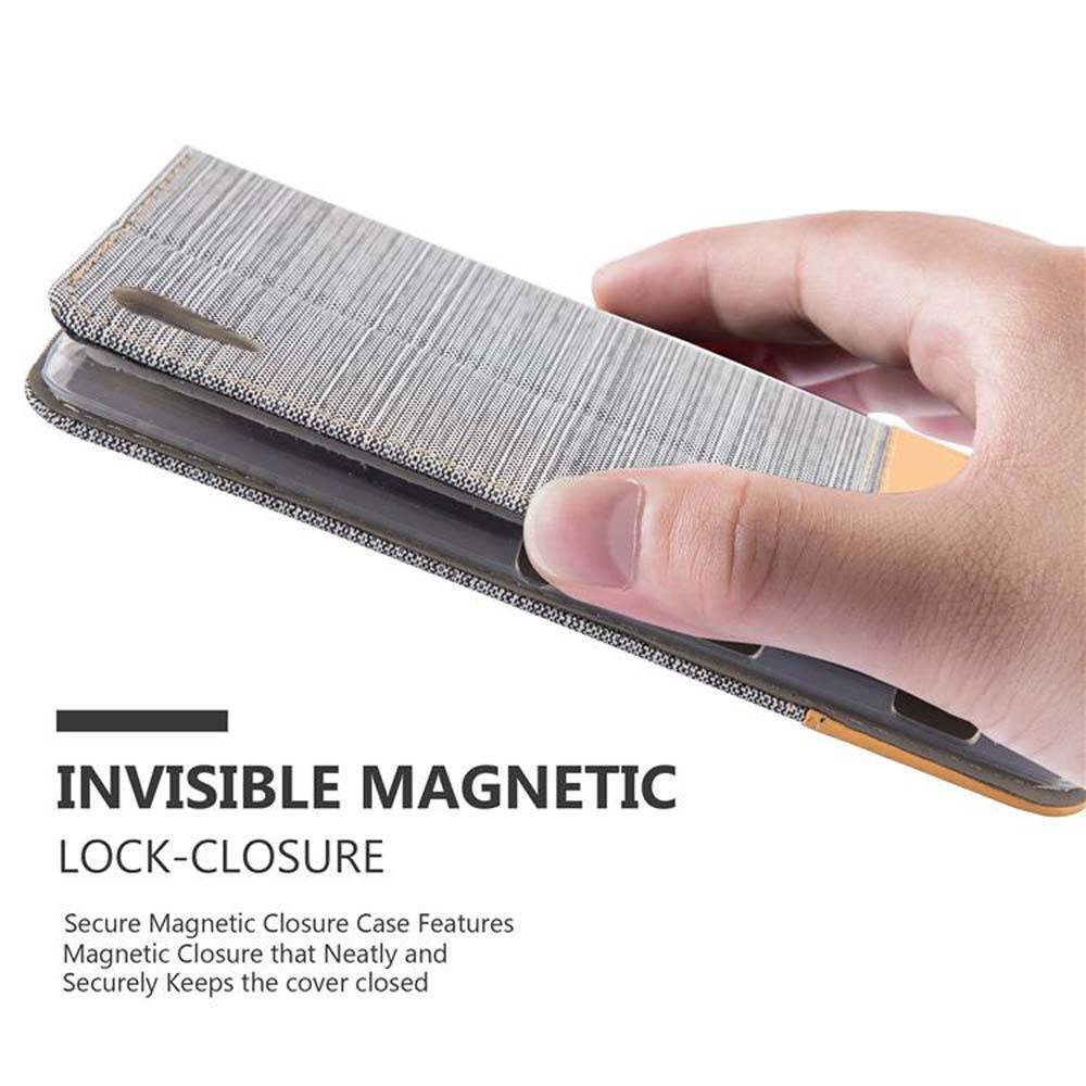 Cadorabo Hülle für Sony Xperia T3 Schutzhülle in Grau Handy Hülle Etui Book Case Cover