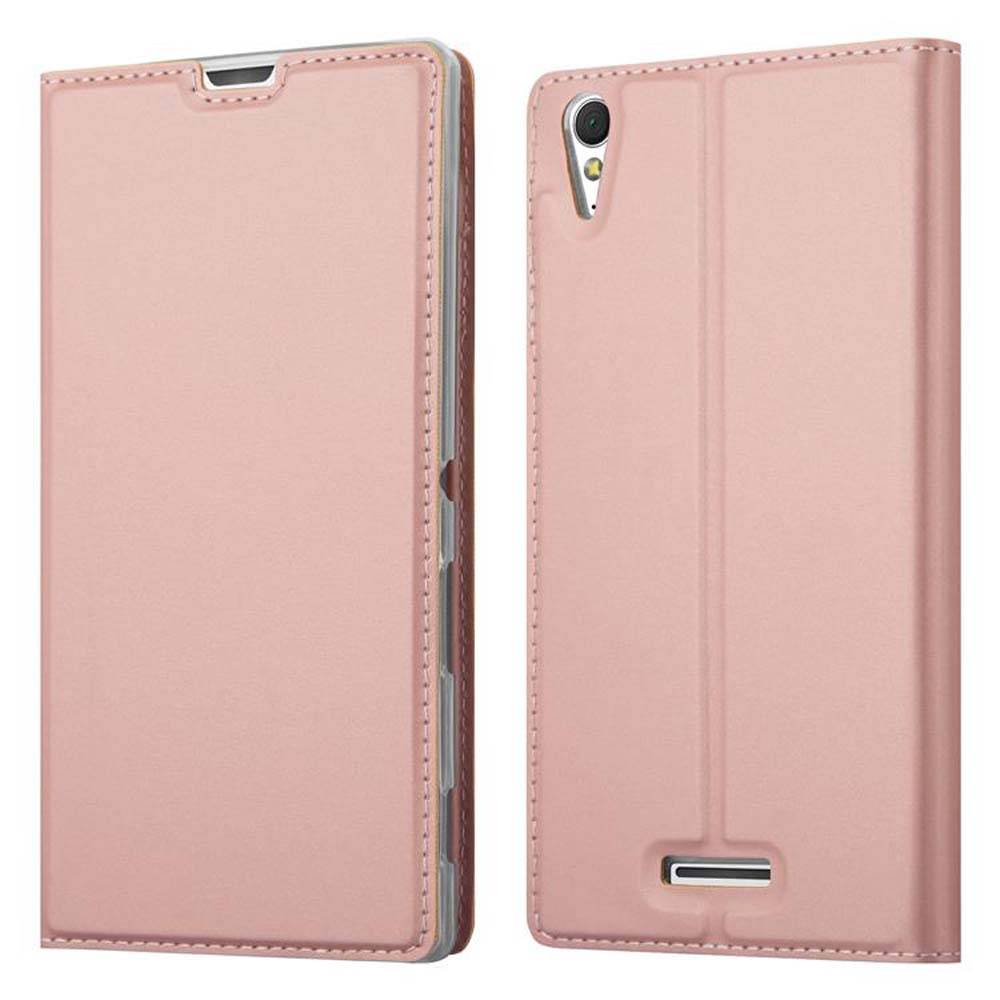 Cadorabo Handyhülle für Sony Xperia T3 Schutz Hülle in Rosa Cover Etui Book Case Booklet