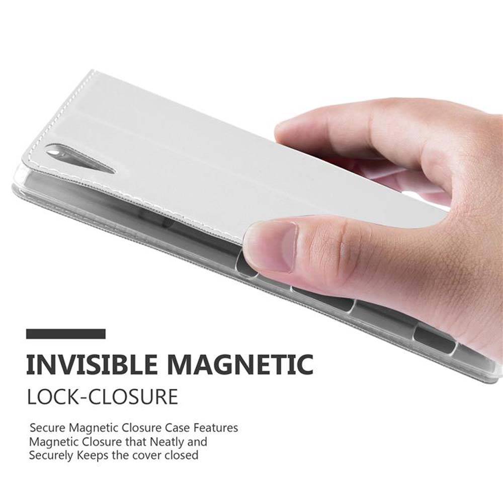 Cadorabo Handyhülle für Sony Xperia T3 Schutz Hülle in Silber Cover Etui Book Case Booklet