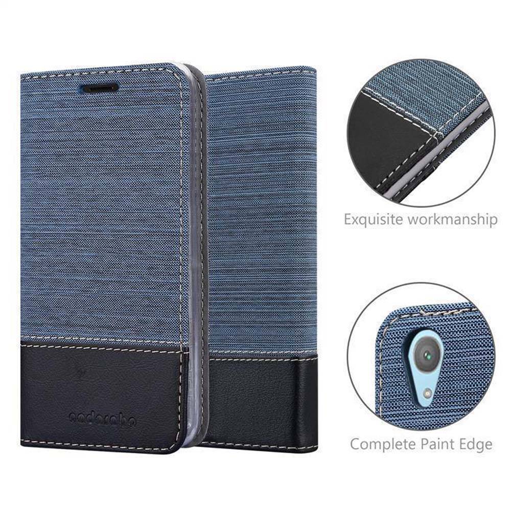 Cadorabo Hülle für Sony Xperia XA1 PLUS Schutzhülle in Blau Handy Hülle Etui Book Case Cover