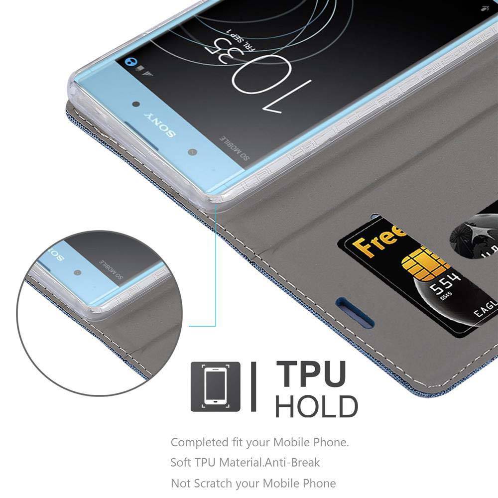 Cadorabo Hülle für Sony Xperia XA1 PLUS Schutzhülle in Blau Handy Hülle Etui Book Case Cover