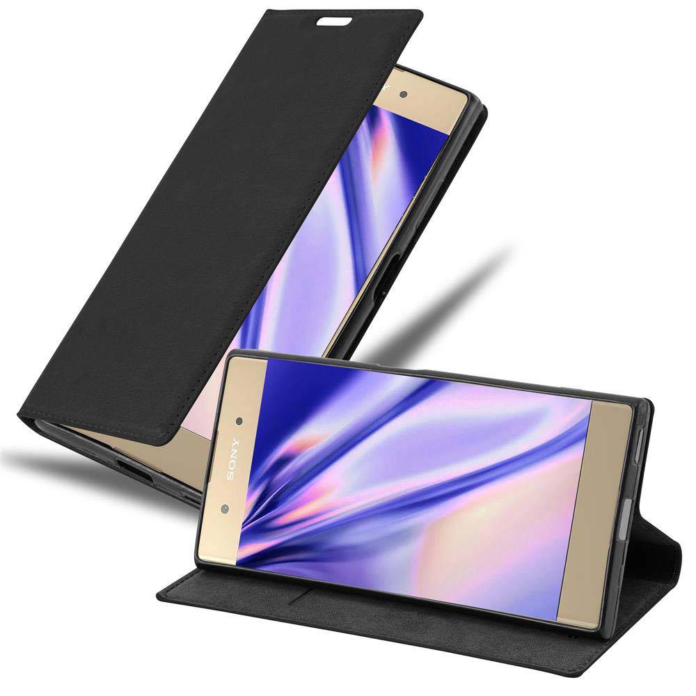 Cadorabo Hülle für Sony Xperia XA1 PLUS Schutz Hülle in Schwarz Handyhülle Etui Case Cover Magnetverschluss