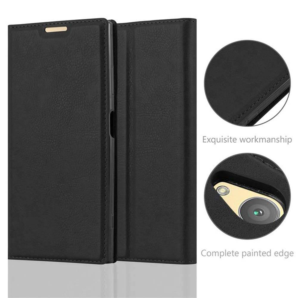 Cadorabo Hülle für Sony Xperia XA1 PLUS Schutz Hülle in Schwarz Handyhülle Etui Case Cover Magnetverschluss