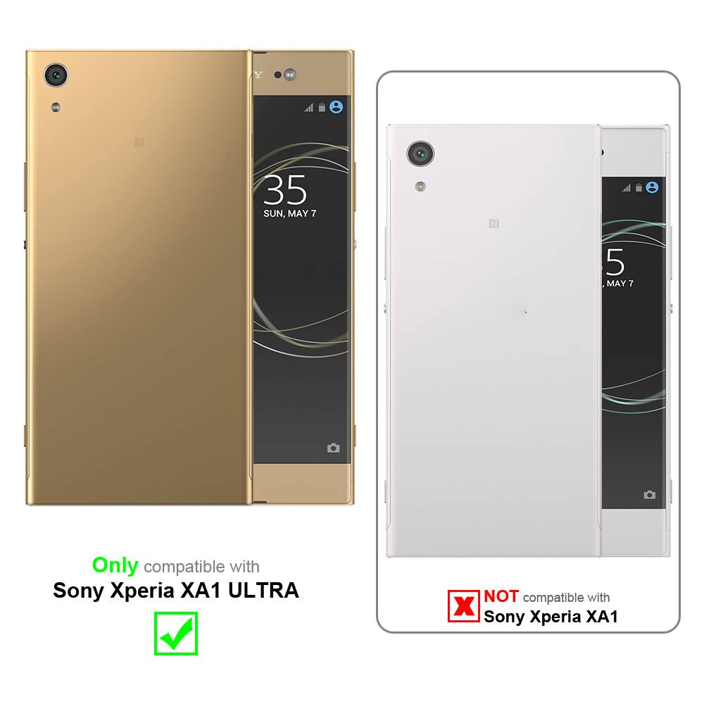 Cadorabo Hülle für Sony Xperia XA1 ULTRA Schutzhülle in Grau Handy Hülle Etui Book Case Cover