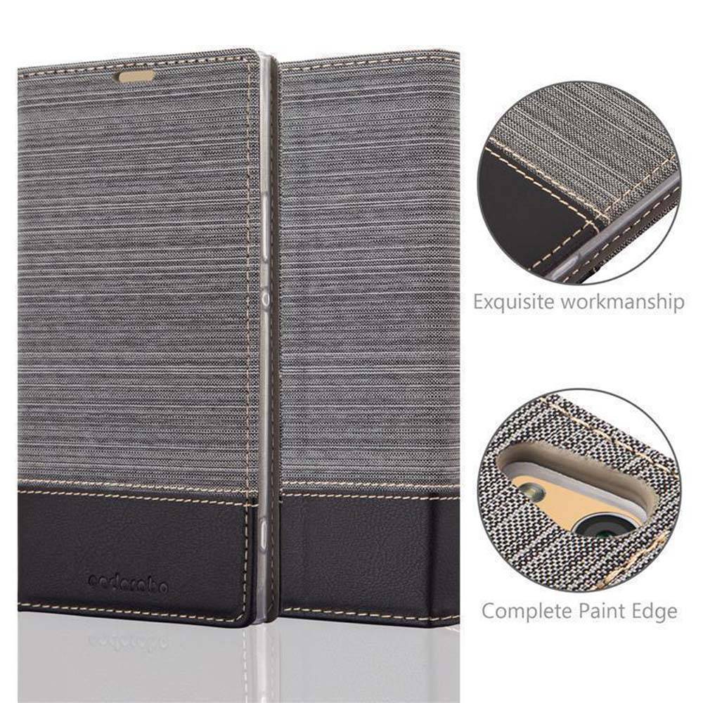 Cadorabo Hülle für Sony Xperia XA1 ULTRA Schutzhülle in Grau Handy Hülle Etui Book Case Cover
