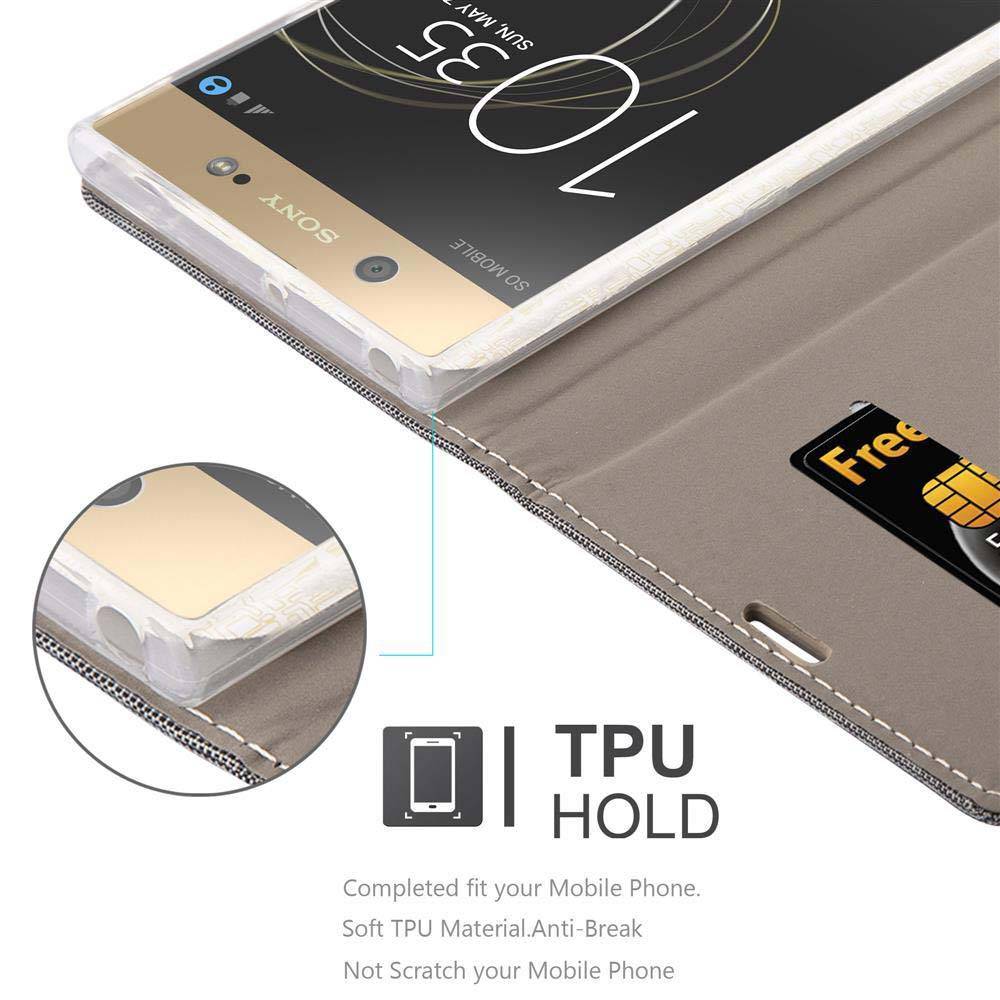 Cadorabo Hülle für Sony Xperia XA1 ULTRA Schutzhülle in Grau Handy Hülle Etui Book Case Cover