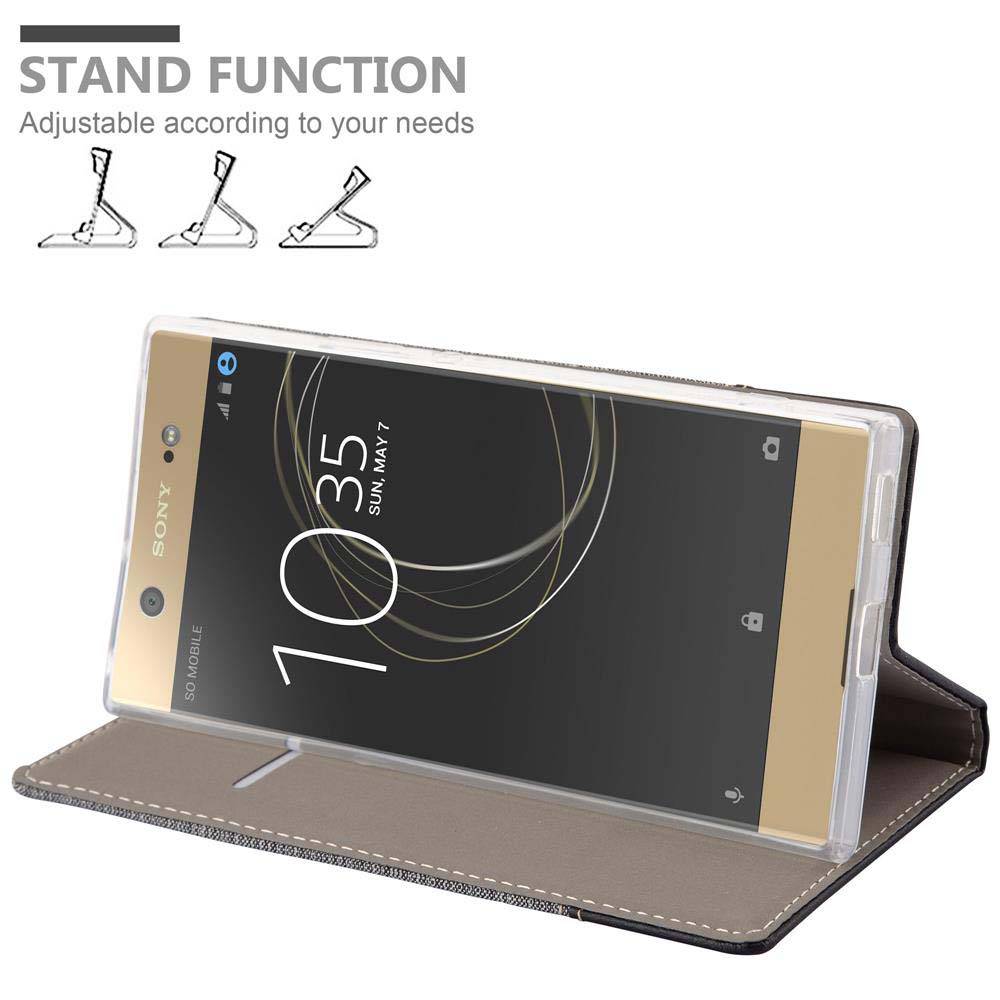 Cadorabo Hülle für Sony Xperia XA1 ULTRA Schutzhülle in Grau Handy Hülle Etui Book Case Cover