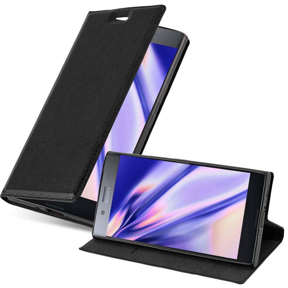 Cadorabo Hülle für Sony Xperia XZ1 COMPACT Schutz Hülle in Schwarz Handyhülle Etui Case Cover Magnetverschluss