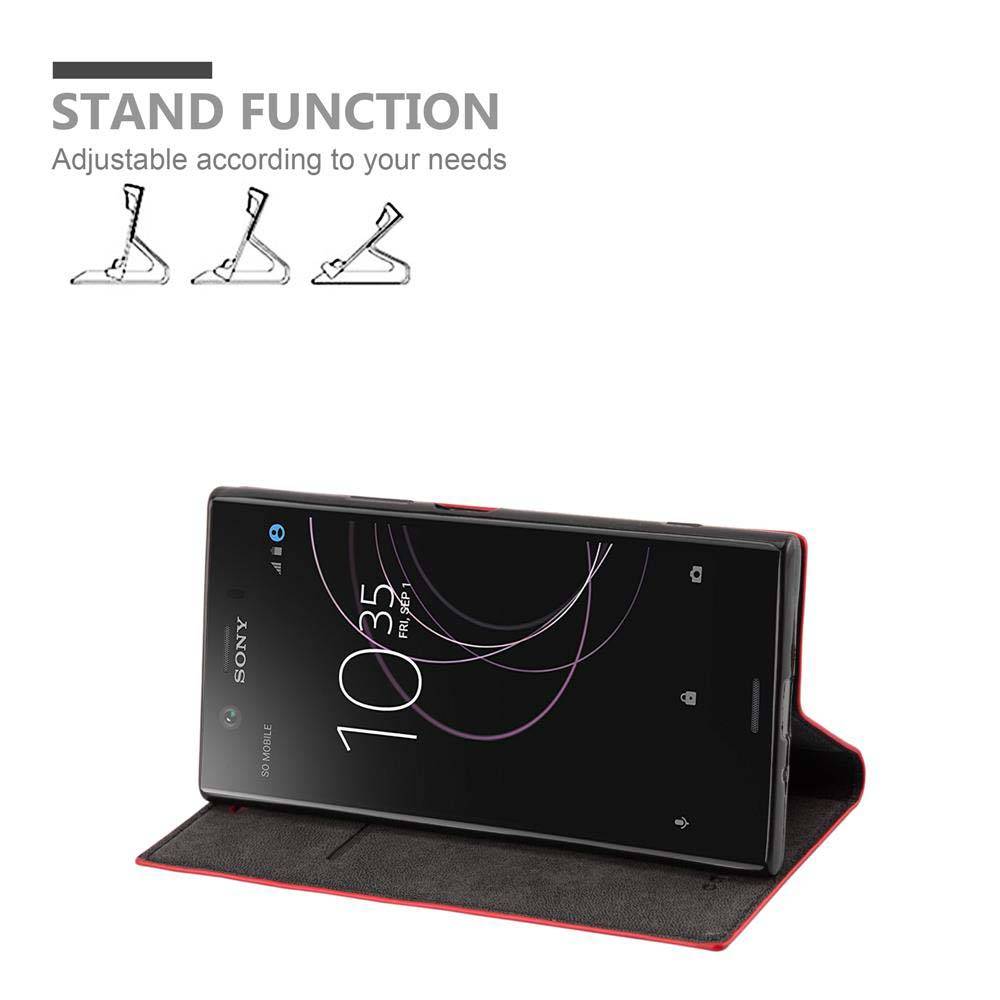 Cadorabo Hülle für Sony Xperia XZ1 Schutz Hülle in Rot Handyhülle Etui Case Cover Magnetverschluss