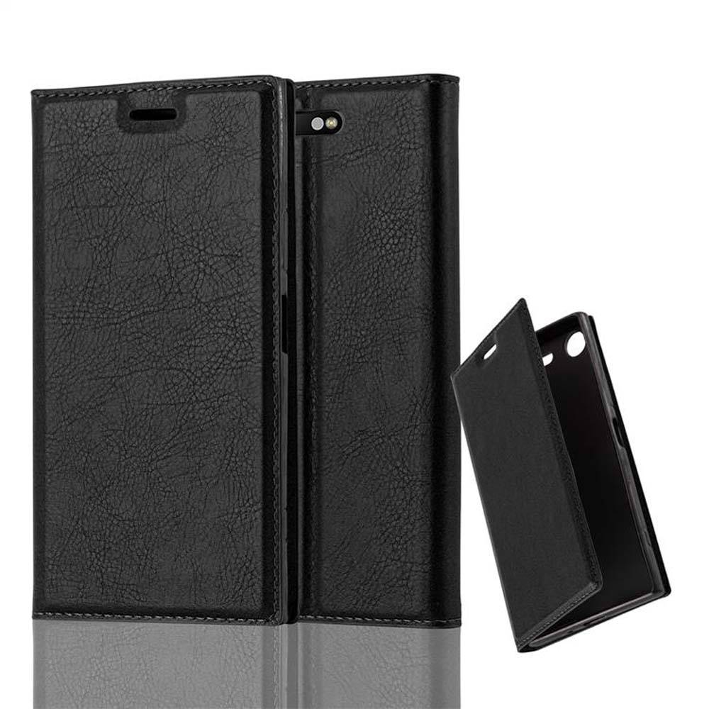 Cadorabo Hülle für Sony Xperia XZ1 Schutz Hülle in Schwarz Handyhülle Etui Case Cover Magnetverschluss