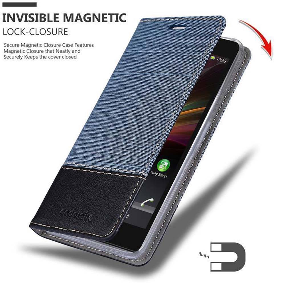 Cadorabo Hülle für Sony Xperia Z Schutzhülle in Blau Handy Hülle Etui Book Case Cover