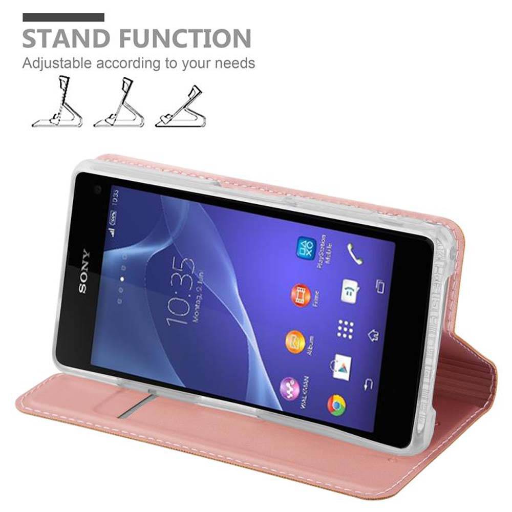 Cadorabo Handyhülle für Sony Xperia Z1 COMPACT Schutz Hülle in Rosa Cover Etui Book Case Booklet