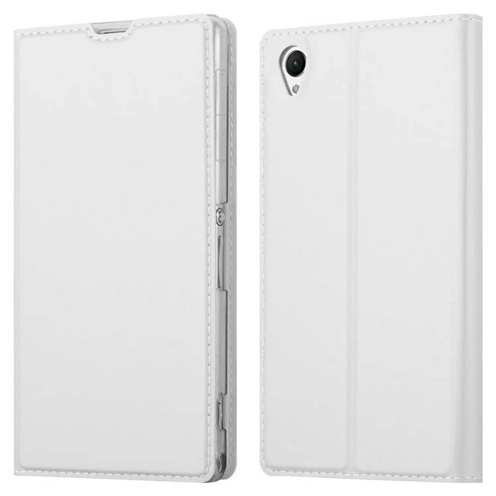 Cadorabo Handyhülle für Sony Xperia Z1 Schutz Hülle in Silber Cover Etui Book Case Booklet