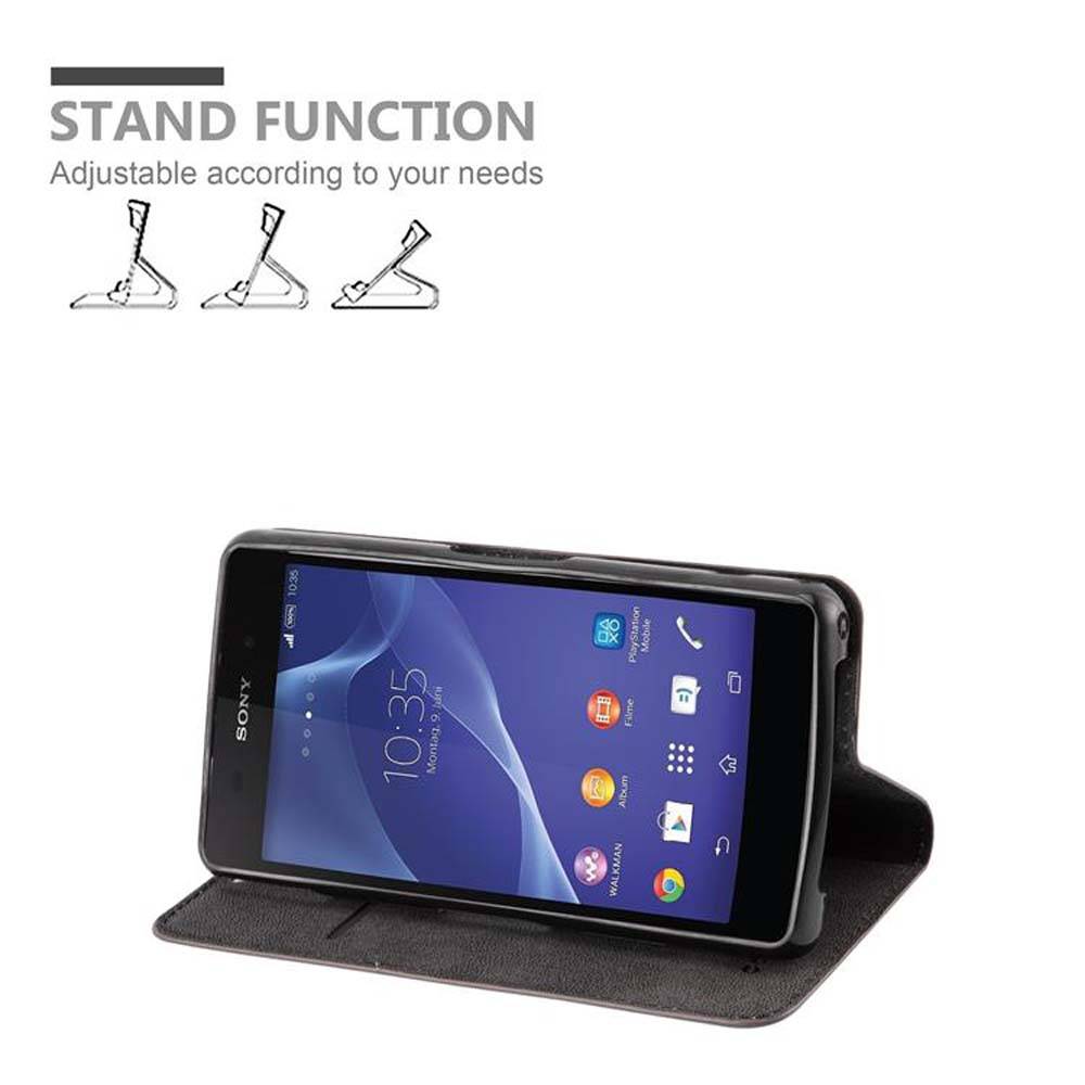 Cadorabo Hülle für Sony Xperia Z2 COMPACT Schutz Hülle in Braun Handyhülle Etui Case Cover Magnetverschluss
