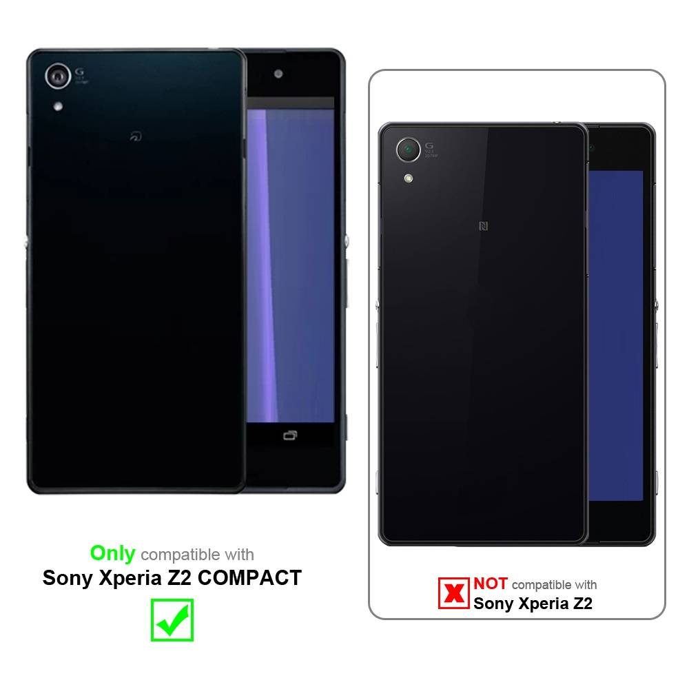 Cadorabo Hülle für Sony Xperia Z2 COMPACT Schutz Hülle in Braun Handyhülle Etui Case Cover Magnetverschluss
