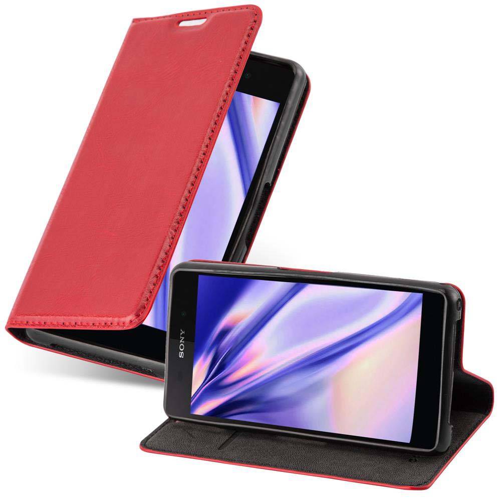 Cadorabo Hülle für Sony Xperia Z2 COMPACT Schutz Hülle in Rot Handyhülle Etui Case Cover Magnetverschluss