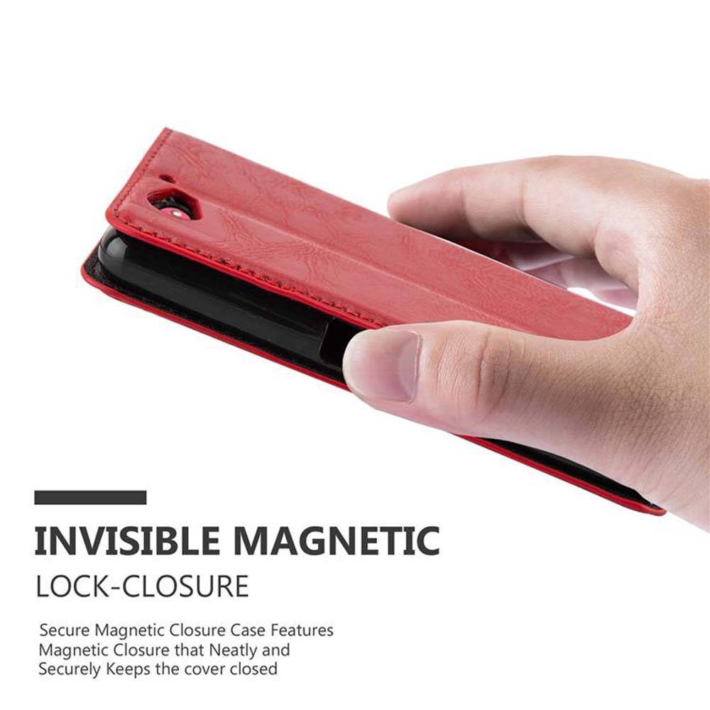 Cadorabo Hülle für Sony Xperia Z2 COMPACT Schutz Hülle in Rot Handyhülle Etui Case Cover Magnetverschluss