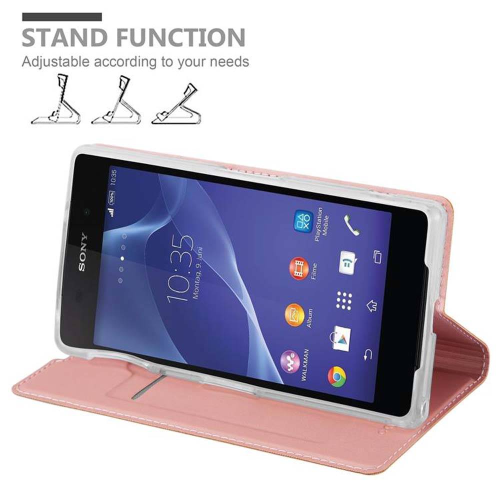 Cadorabo Handyhülle für Sony Xperia Z2 Schutz Hülle in Rosa Cover Etui Book Case Booklet