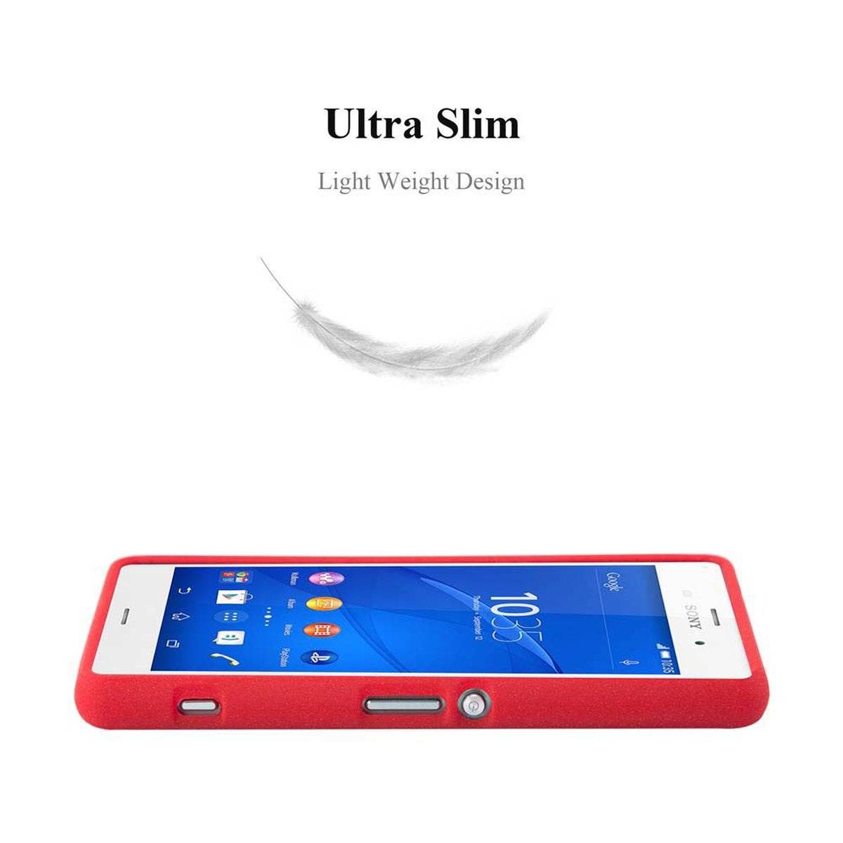 Flexible TPU Silikon Handy Schutzhülle - Hülle - ultra slim, frost rot, Backcover für Sony Xperia Z3 Compact
