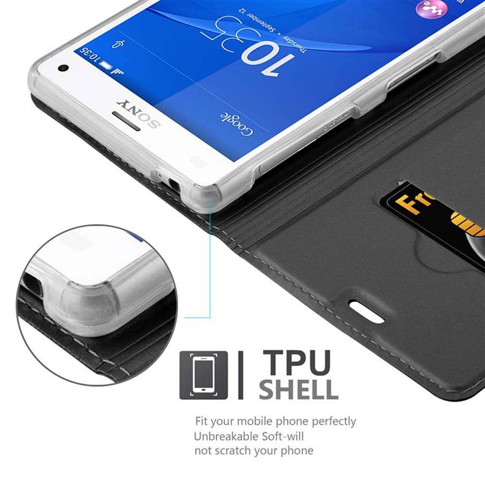 Cadorabo Handyhülle für Sony Xperia Z3 Schutz Hülle in Schwarz Cover Etui Book Case Booklet