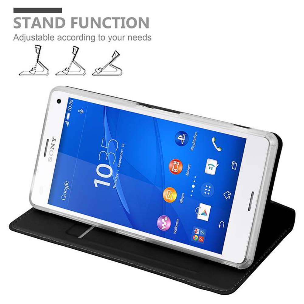 Cadorabo Handyhülle für Sony Xperia Z3 Schutz Hülle in Schwarz Cover Etui Book Case Booklet