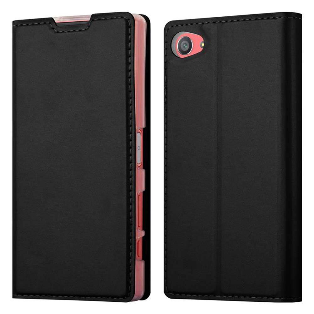 Cadorabo Handyhülle für Sony Xperia Z5 COMPACT Schutz Hülle in Schwarz Cover Etui Book Case Booklet