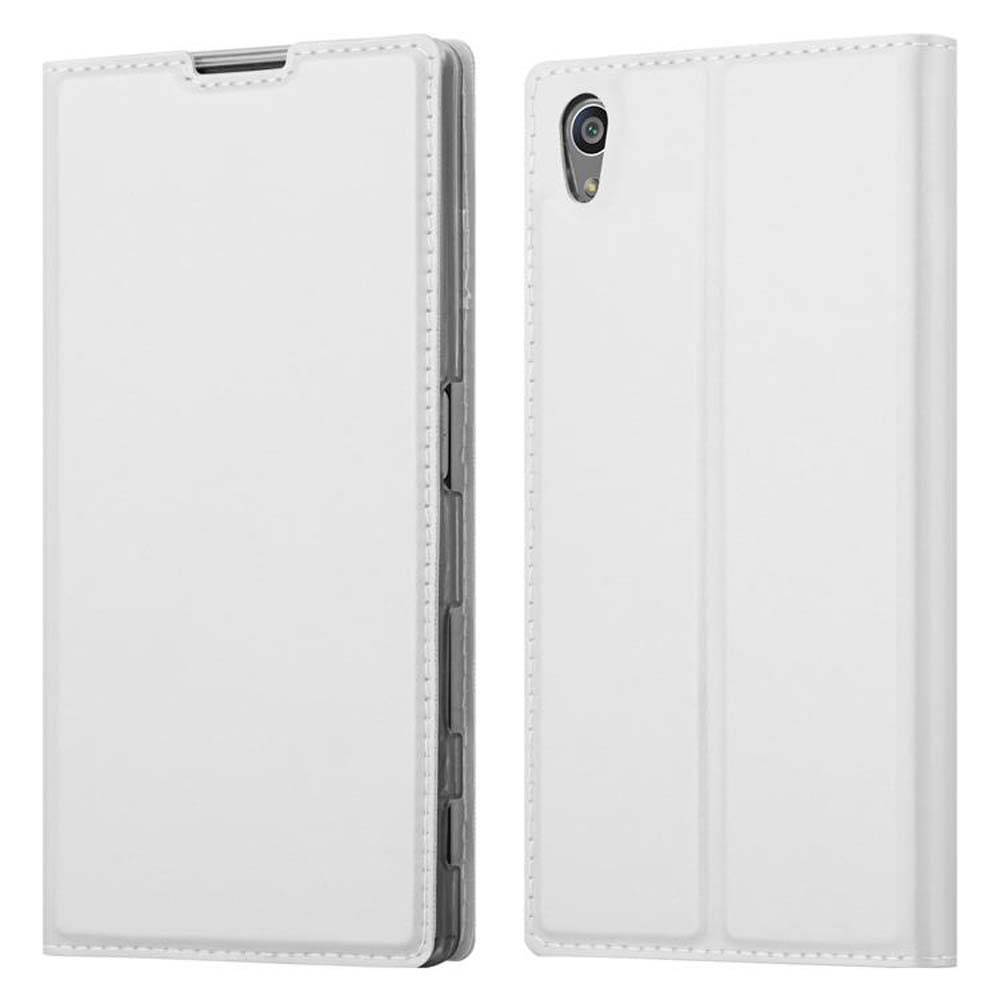 Cadorabo Handyhülle für Sony Xperia Z5 Schutz Hülle in Silber Cover Etui Book Case Booklet