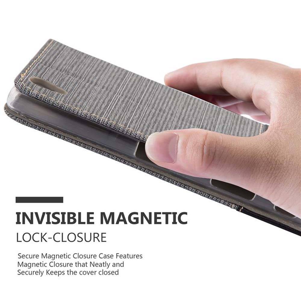 Cadorabo Hülle für Sony Xperia Z5 PREMIUM Schutzhülle in Grau Handy Hülle Etui Book Case Cover