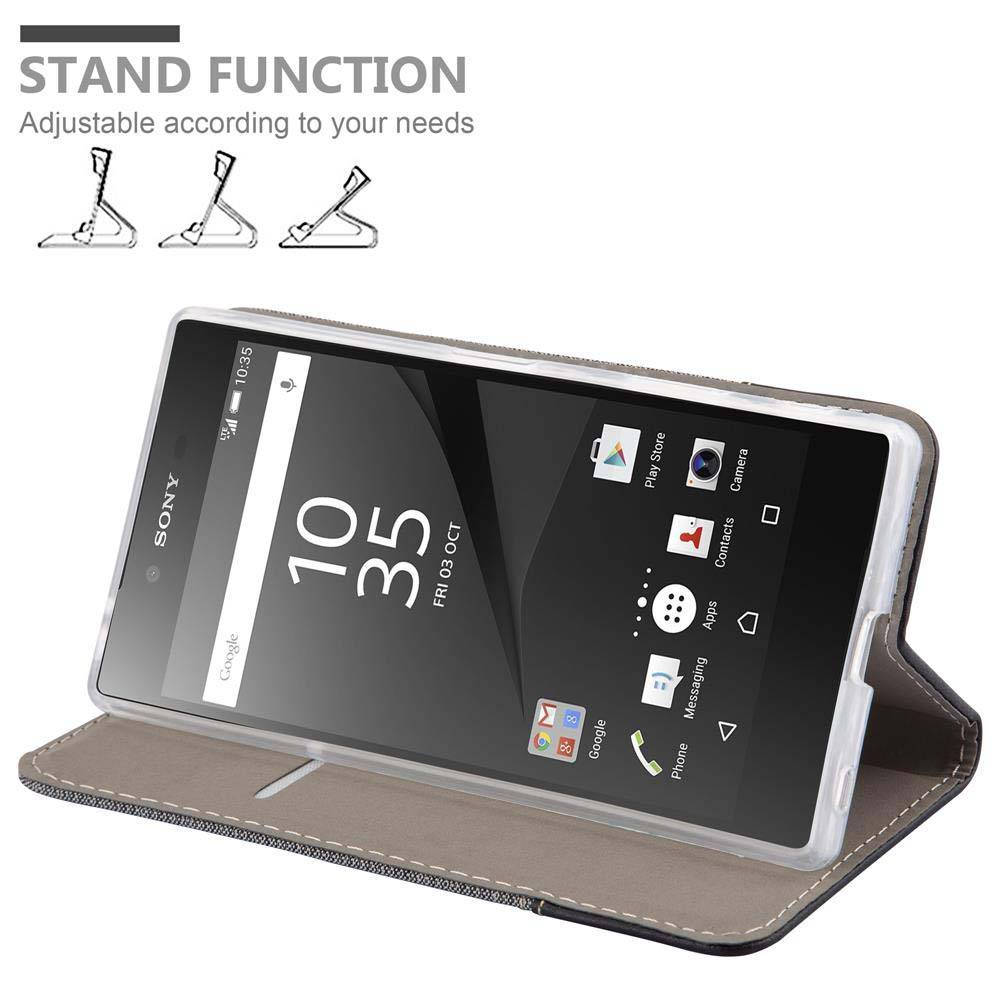Cadorabo Hülle für Sony Xperia Z5 PREMIUM Schutzhülle in Grau Handy Hülle Etui Book Case Cover