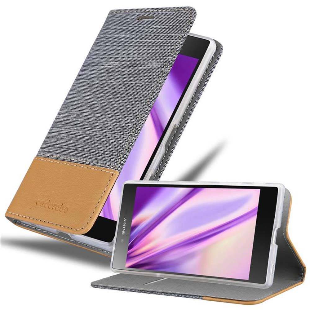 Cadorabo Hülle für Sony Xperia Z5 PREMIUM Schutzhülle in Grau Handy Hülle Etui Book Case Cover