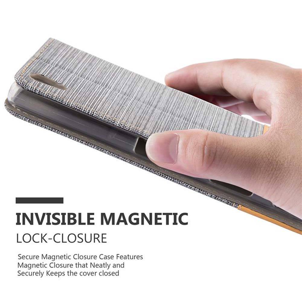 Cadorabo Hülle für Sony Xperia Z5 PREMIUM Schutzhülle in Grau Handy Hülle Etui Book Case Cover