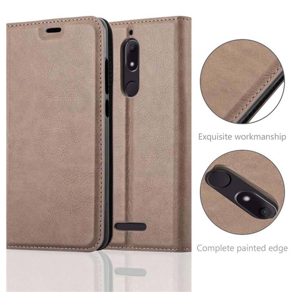 Cadorabo Hülle für WIKO VIEW Schutz Hülle in Braun Handyhülle Etui Case Cover Magnetverschluss