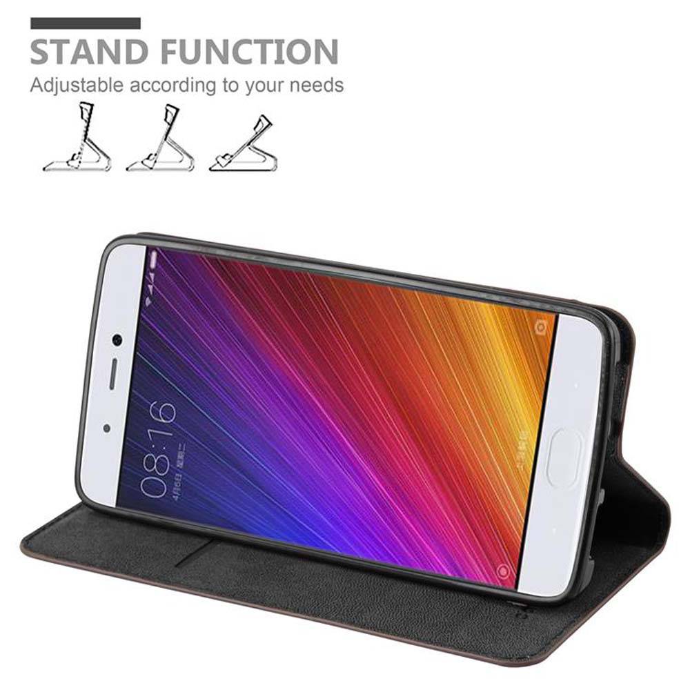 Cadorabo Hülle für Xiaomi Mi 5s Schutz Hülle in Braun Handyhülle Etui Case Cover Magnetverschluss