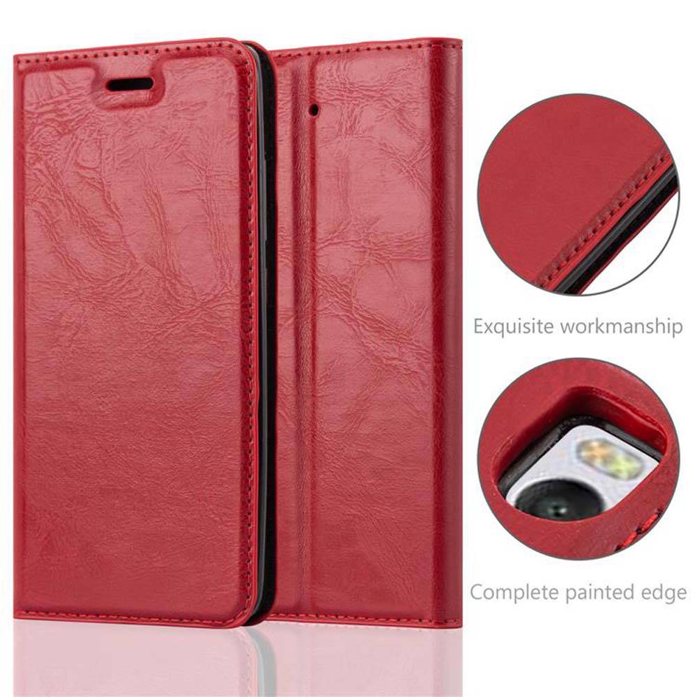 Cadorabo Hülle für Xiaomi Mi 5s Schutz Hülle in Rot Handyhülle Etui Case Cover Magnetverschluss