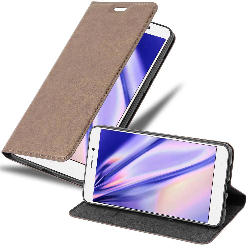 Cadorabo Hülle für Xiaomi Mi 5s PLUS Schutz Hülle in Braun Handyhülle Etui Case Cover Magnetverschluss