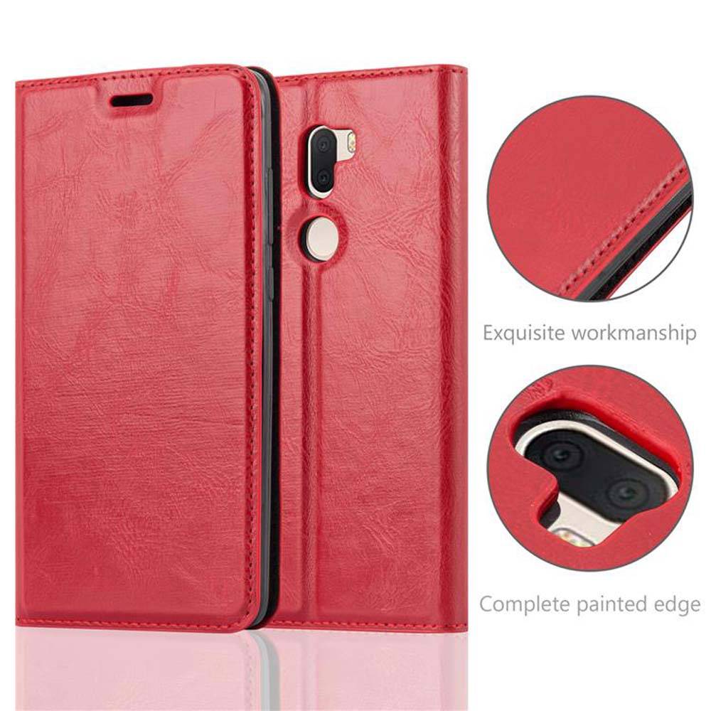 Cadorabo Hülle für Xiaomi Mi 5s PLUS Schutz Hülle in Rot Handyhülle Etui Case Cover Magnetverschluss