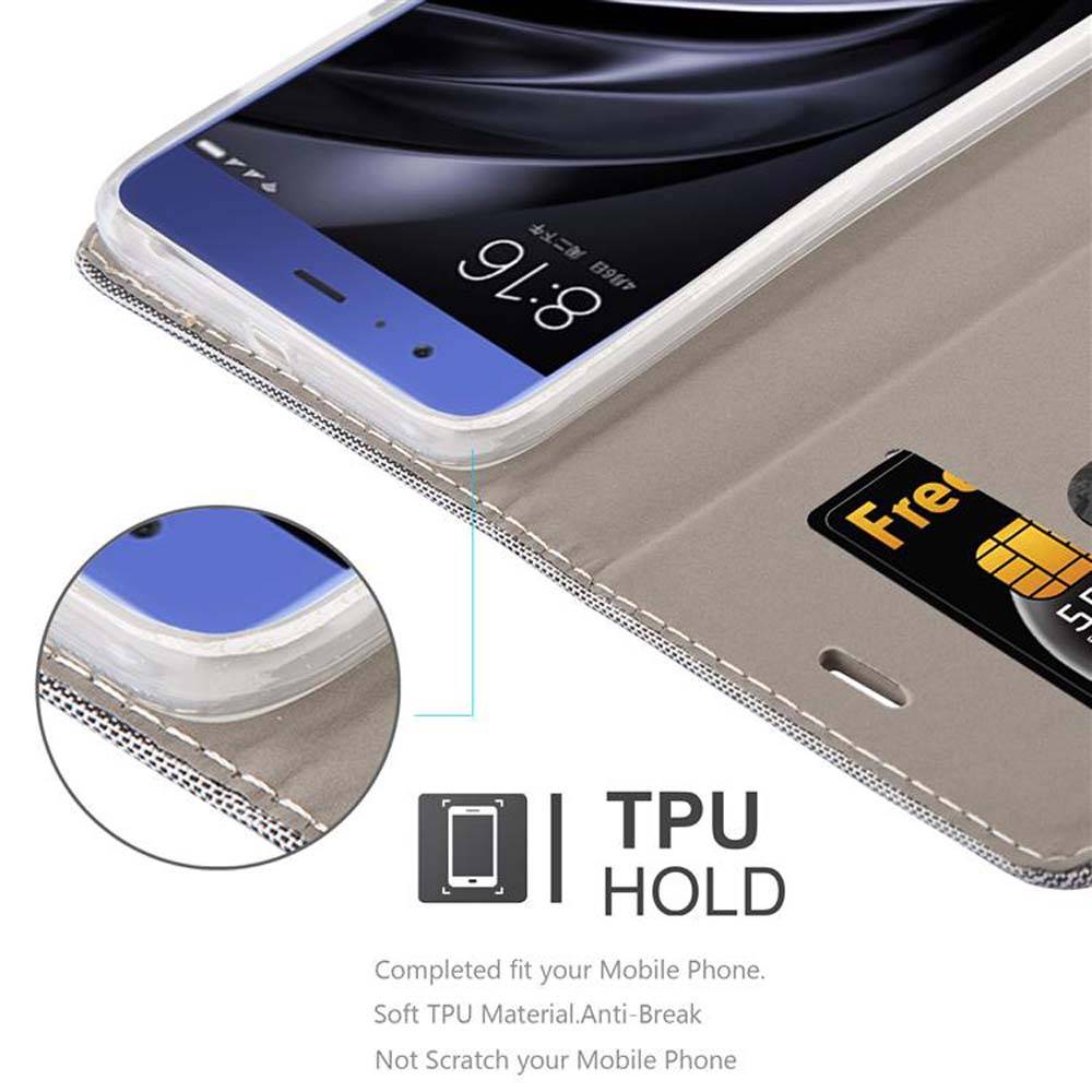 Cadorabo Hülle für Xiaomi Mi 6 Schutzhülle in Grau Handy Hülle Etui Book Case Cover