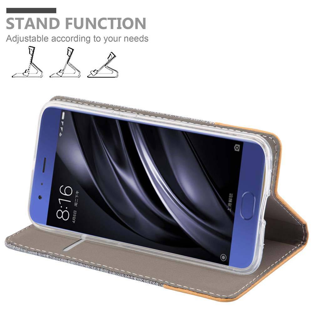 Cadorabo Hülle für Xiaomi Mi 6 Schutzhülle in Grau Handy Hülle Etui Book Case Cover