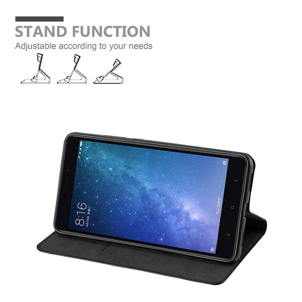 Cadorabo Hülle für Xiaomi Mi MAX 2 Schutz Hülle in Schwarz Handyhülle Etui Case Cover Magnetverschluss