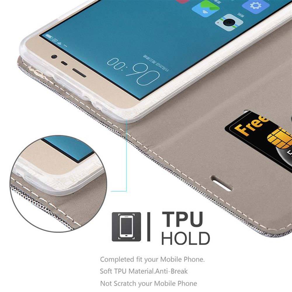 Cadorabo Hülle für Xiaomi RedMi NOTE 3 Schutzhülle in Grau Handy Hülle Etui Book Case Cover