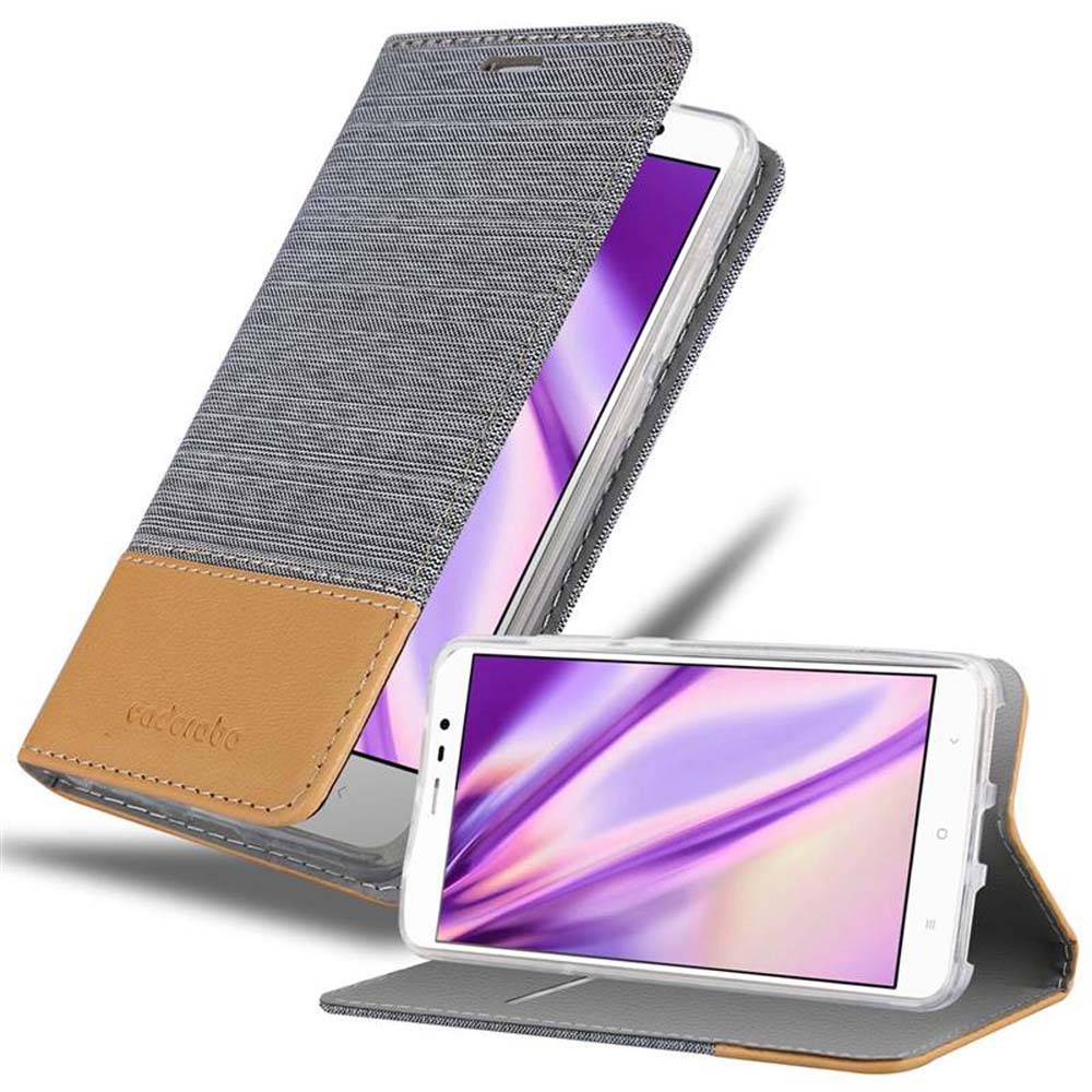 Cadorabo Hülle für Xiaomi RedMi NOTE 4 Schutzhülle in Grau Handy Hülle Etui Book Case Cover